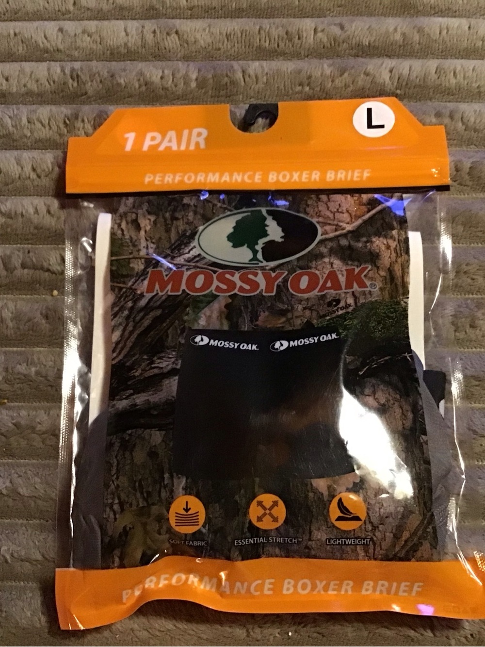 Mossy Oak Men's Boxer Briefs – Orange Packaging with White Insert